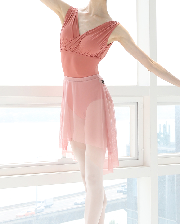Shine Mesh Pull-on Skirt [Pink] Korea