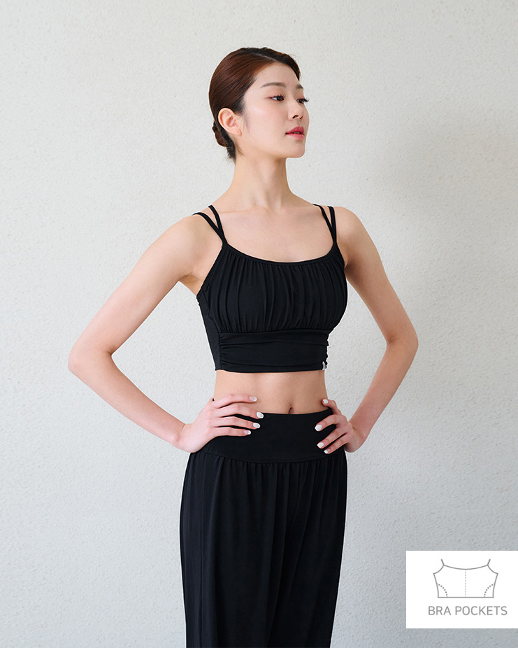 Ella Shirring Tower [Black] Korea