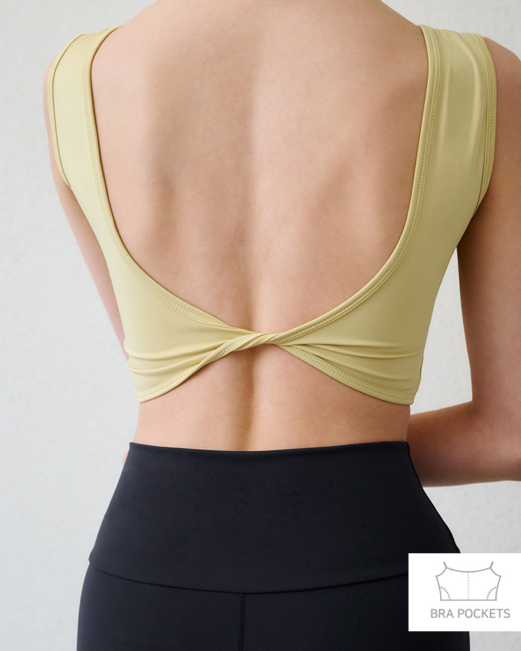 Belle Back Twist Top [Lime] Korea