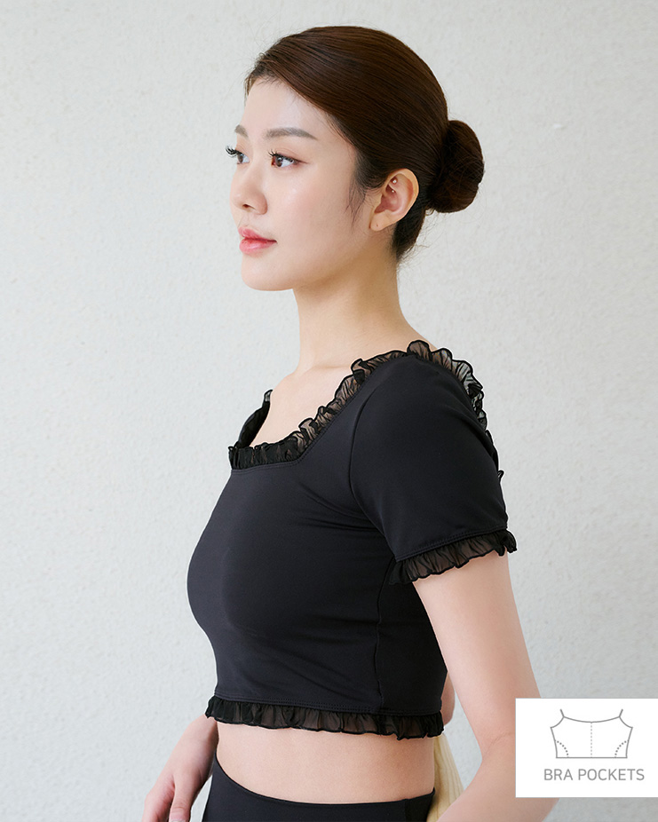 Beta Crop Tee [Black] Korea