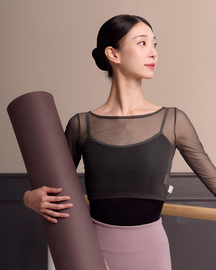 Elle 7 mesh top [Charcoal bronze] Korea