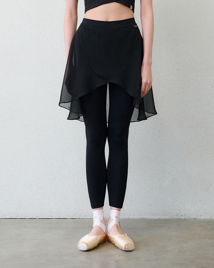 Chiffon Leggings [Black] Korea