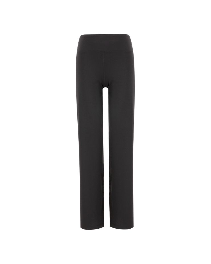 High-waist Straight Pants [Black]