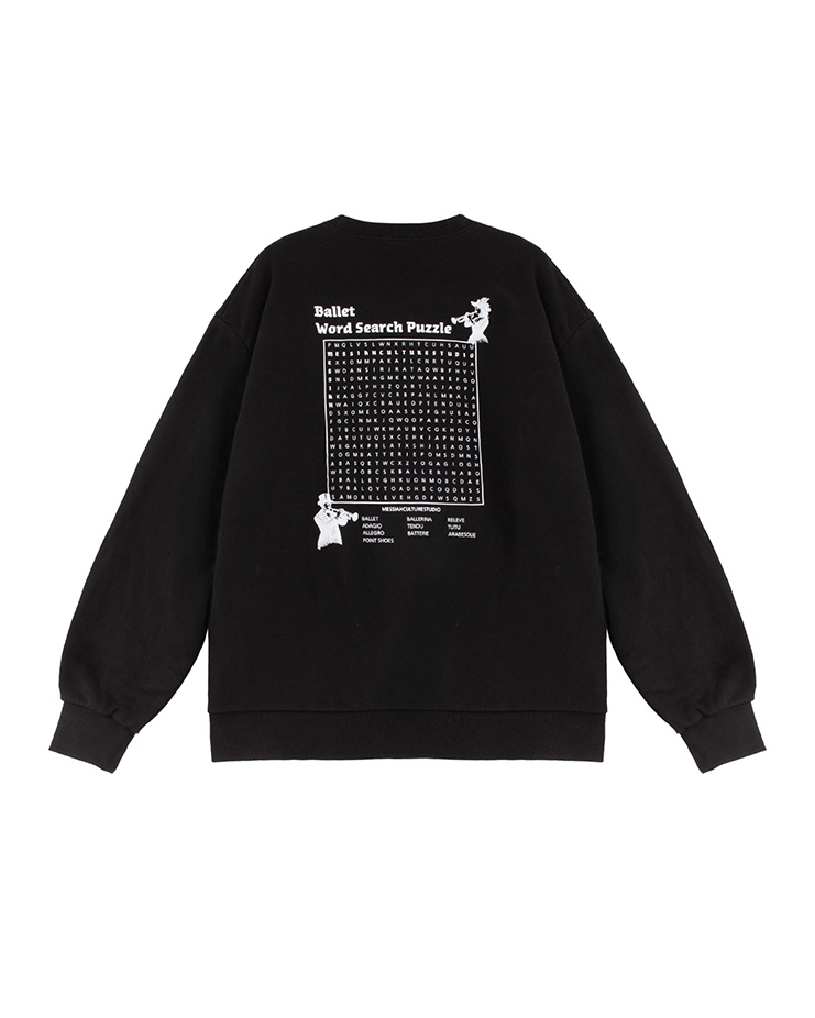 Search Puzzle Sweatshirt [Black] Korea