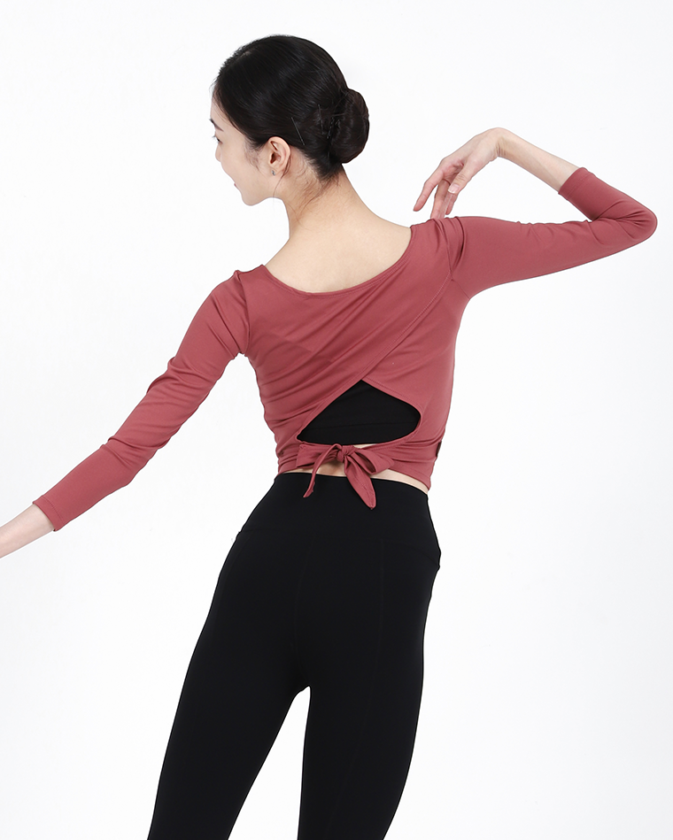 * Back Note Crop T-shirt [Deep Coral]