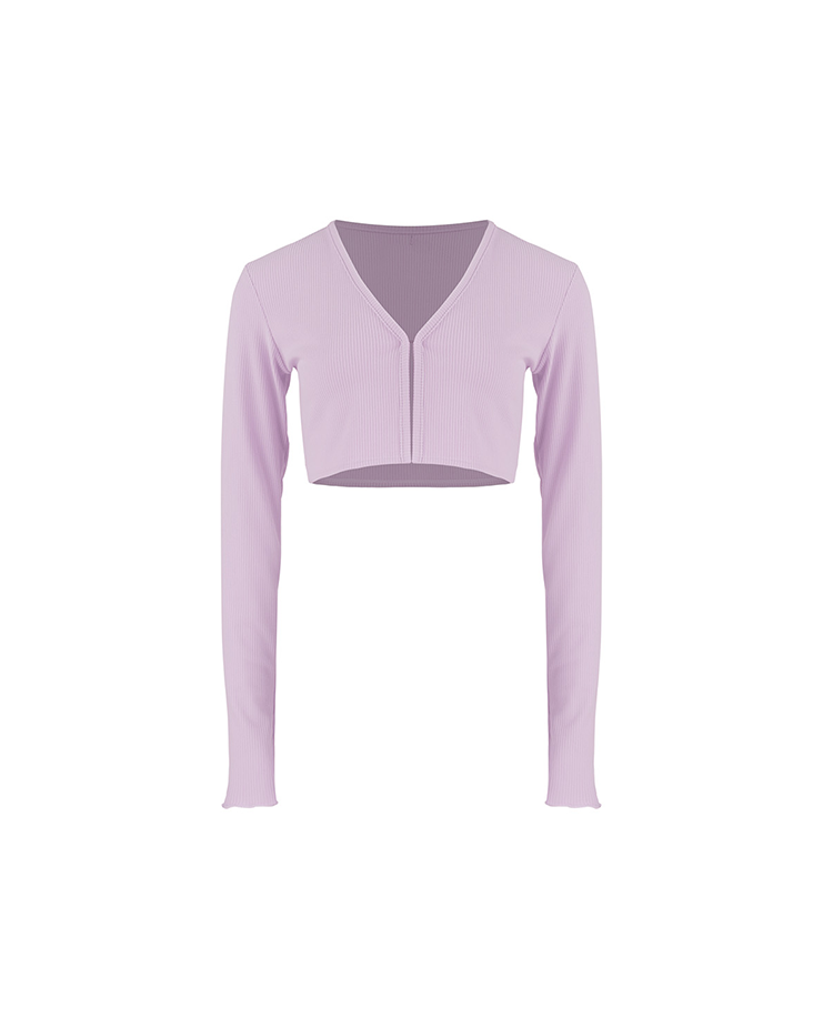 Ribbed Hook Cardigan [Lavender] Korea