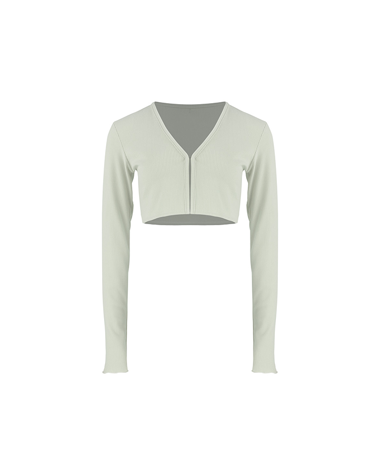 Ribbed Hook Cardigan [Honeydew]