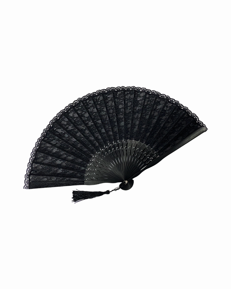 *Esmeralda folding fan [Black]