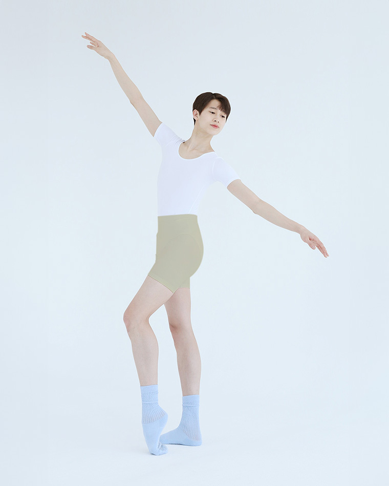 *[Mans] Tights three-piece length [Nude]