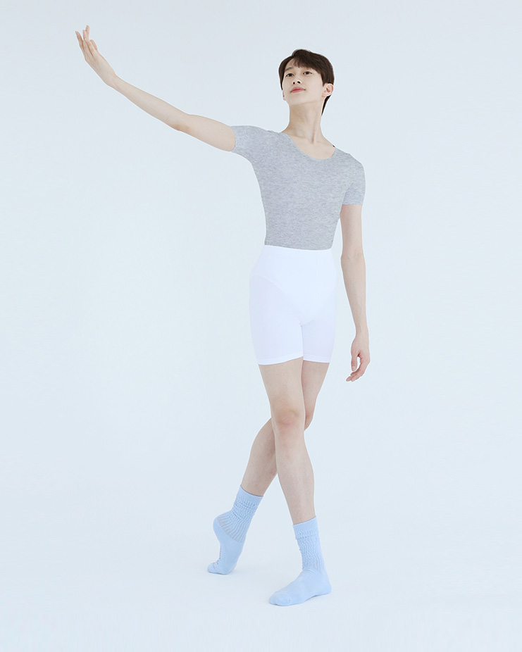 *[Mans] Basic short-sleeved leotard [Light Gray]