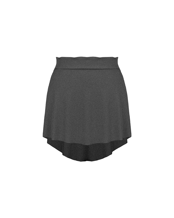 Aeroflow Ribbed Wrap Skirt [Rough Black]