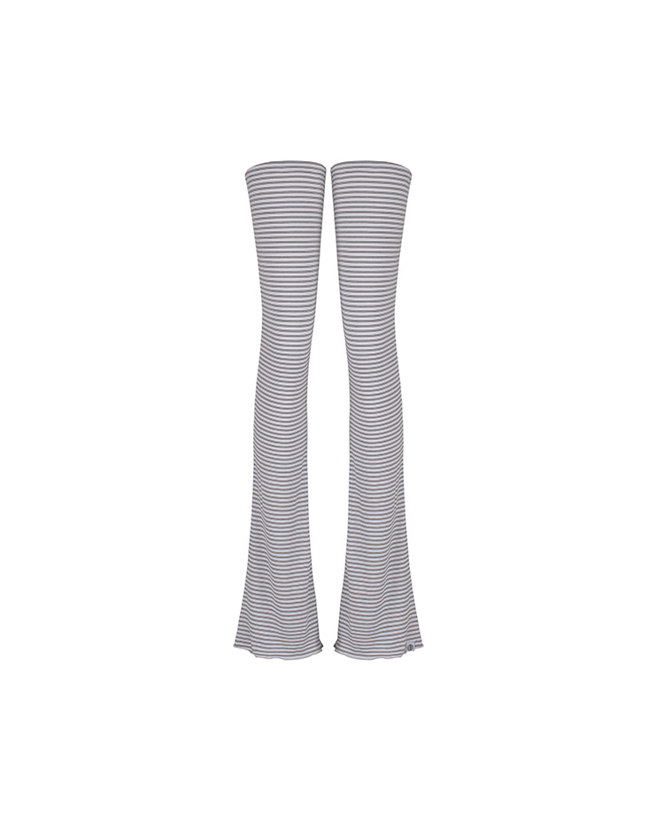 Natural Stripe Leg Warmers [White]