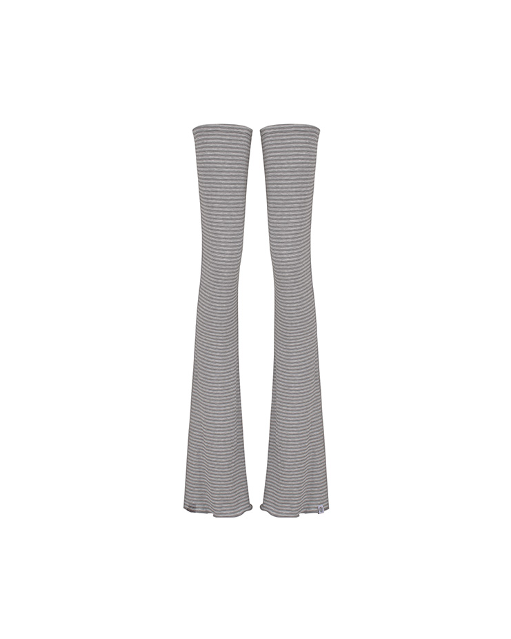 Natural Stripe Leg Warmers [Melange Gray]