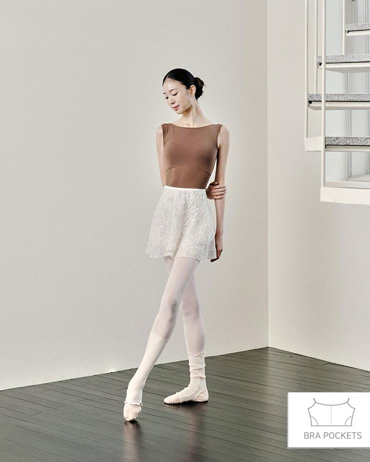 Sleeveless Aria Leotard [Mocha brown]