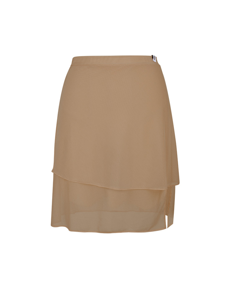 Glow Slit Pull-on Skirt [Sand Glow]