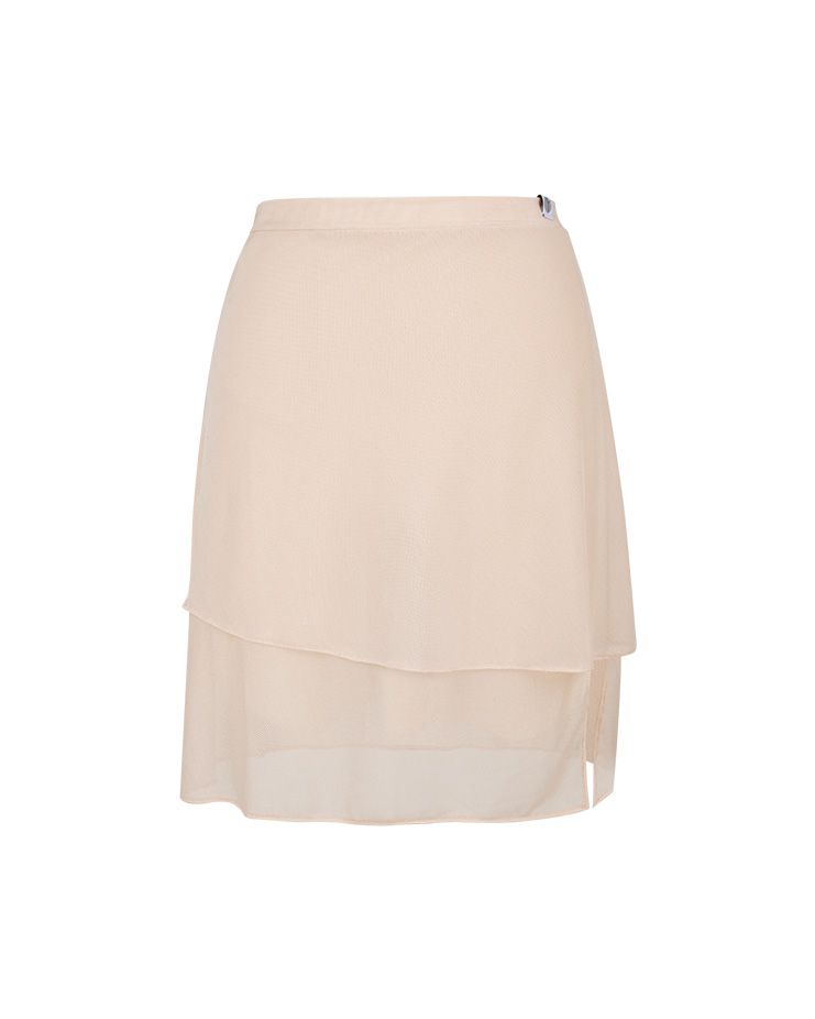 Glow Slit Pull-on Skirt [Champagne]