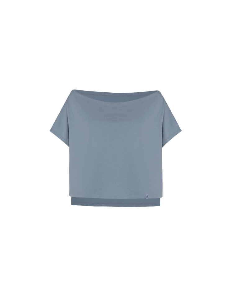 Boat-neck Dolman Sleeve [Smoky Blue]